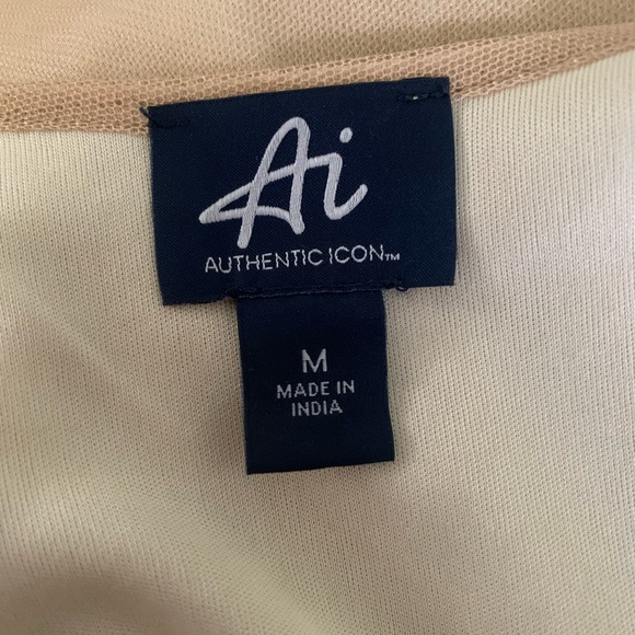 Ai Authentic Icon faux leather on chiffon Boho Tank Style Tunic Top - Picture 3 of 3